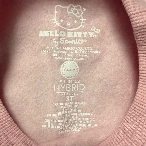 Hello Kitty Toddler Light Pink Sweatshirt - Picture 5 of 5